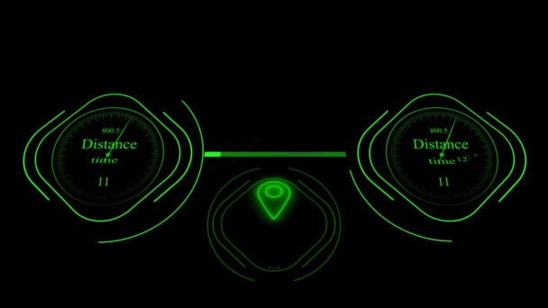 Digitales Zählerbox Symbol Entfernungszeitmesser Konzept Animiert Auf Schwarzem Hintergrund Mz_797 — Stockvideo