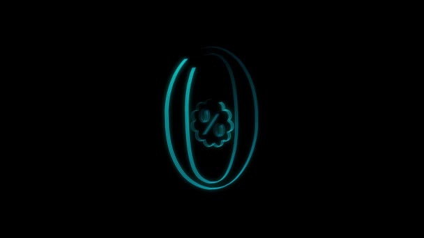 Простой Логотип Логотипа Значок Светящийся Алфавит Черном Фоне Mz_801 — стоковое видео