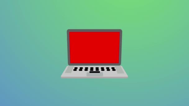 Password Έννοια Μοντέρνα Επίπεδη Σχεδίαση Laptop Οθόνη Animation Φόντο Mz_806 — Αρχείο Βίντεο