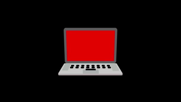 Arbejde Koncept Trendy Fladt Design Laptop Display Animation Baggrund Mz_811 – Stock-video