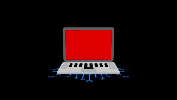 Koncepcja Networks Modny Płaski Design Laptop Wyświetlacz Tło Animacji Mz_808 — Wideo stockowe