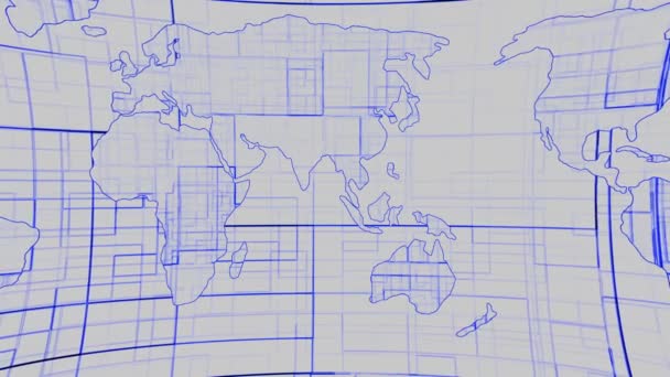 Haber Sunucuları Geçmişi Kara Arkaplanda Dünya Haritası Mz_828 — Stok video