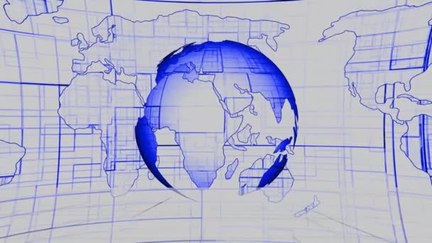 Antecedentes Presentadores Mapa Del Mundo Sobre Fondo Negro Mz_830 — Vídeo de stock