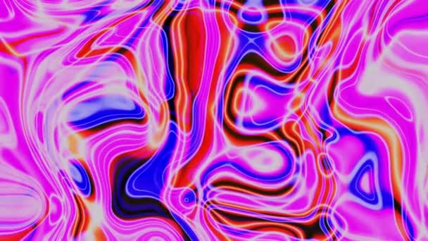 Цветные Разноцветные Волны Жидкой Краски Смешивания Фона Брызгами Вихрем Mz_834 — стоковое видео