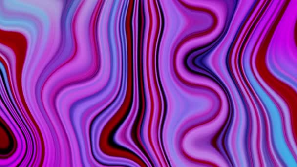 Bunte Mehrfarbige Welle Flüssige Farbe Mischen Hintergrund Mit Spritzer Und — Stockvideo