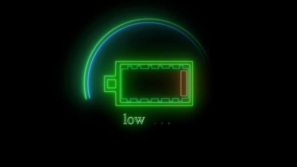 배터리 아이콘 빛나는 배터리는 배경을 나타냅니다 Mz_862 — 비디오