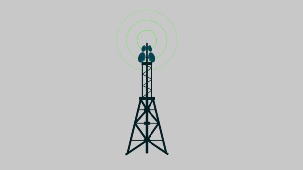 Радио Антенна Связи Интернет Башня Иконка Анимации Фон Mz_872 — стоковое видео