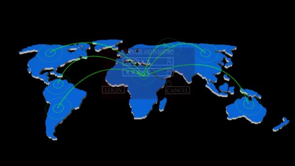 Netwerklijn Wereldkaart Aansluiten Achtergrond Van Het Communicatieconcept Mz_880 — Stockvideo