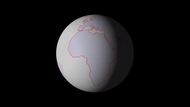 Ziemia Kształtuje Abstrakcyjną Planetę Obracającą Się Czarnym Tle Mz_882 — Wideo stockowe