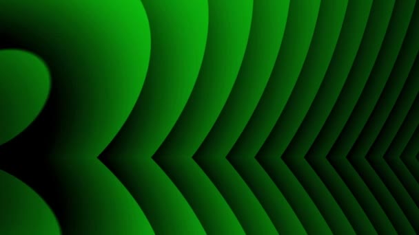 Geanimeerde Groene Geometrische Achtergrond Met Een Patroon Van Herhalende Bochten — Stockvideo