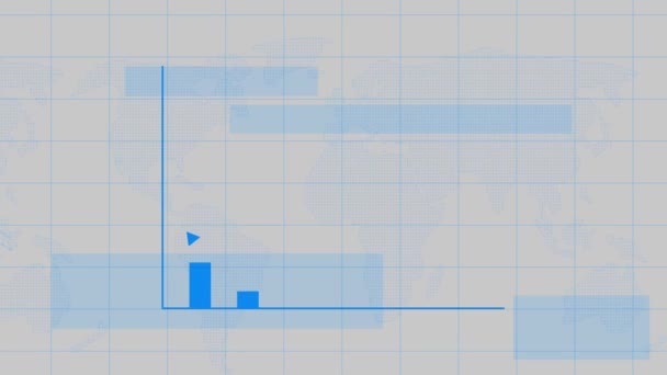 Erstaunliche Blaue Farbe Geschäft Wachsenden Balken Animiert Auf Weißem Hintergrund — Stockvideo