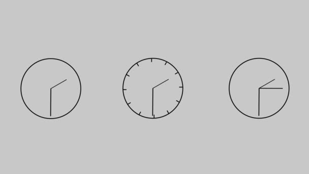 Simples Rodada Animação Relógio Azul Fundo Branco Mz_983 — Vídeo de Stock