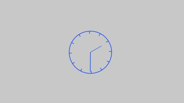 Animación Simple Reloj Azul Redondo Sobre Fondo Blanco Mz_984 — Vídeo de stock