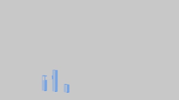白の背景3Dグラフアニメーション上のホワイトビジネスグラフ Mz_987 — ストック動画