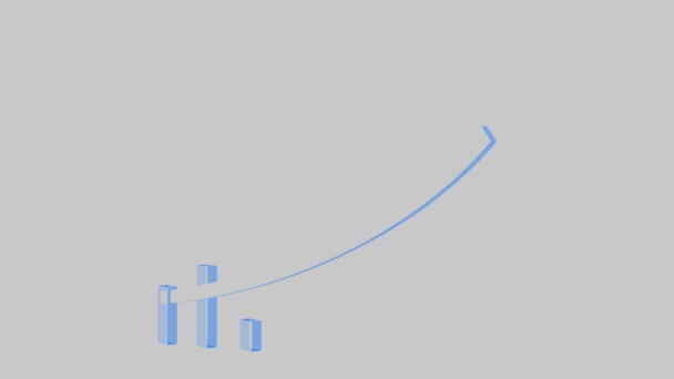 白の背景3Dグラフアニメーション上のホワイトビジネスグラフ Mz_986 — ストック動画
