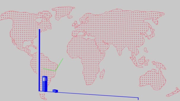 Biały Wykres Biznesu Białym Tle Wykres Odczyt Animacji Ziemi Mz_990 — Wideo stockowe