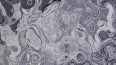 Soyut monokrom akışkan sanat arka planı girdaplı gri ve beyaz desenlerle canlandırılmış.