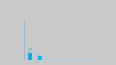 Gri arkaplandaki basit mavi çizgi grafiği bir ok ile yukarı doğru eğilimi gösterir.