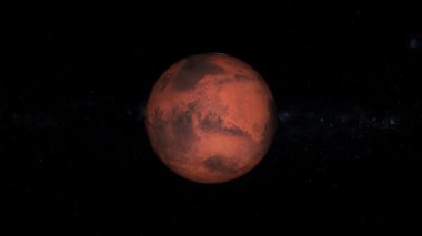 Mars 'ın sağ gerçekçi 3 boyutlu uzayı ve uzaydan Mars yıldızları. mz_1209