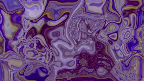 Abstract Purple Yellow Marbled Background Animated Fluid Patterns Swirls — Stock Video