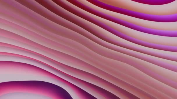 Fondo Ondulado Animado Abstracto Tonos Púrpura Rosa Con Gradiente Suave — Vídeos de Stock