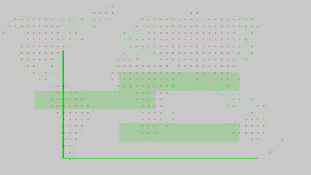 Grafico Barre Verde Astratto Animato Uno Sfondo Chiaro Con Linee — Video Stock