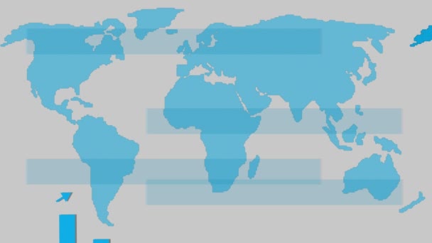 Сяючий Графік Бізнесу Землі Анімований Білому Тлі — стокове відео