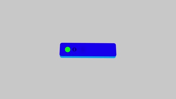 Blue Bastone Incandescente Animazione Sfondo Whit — Video Stock