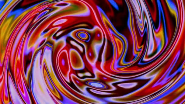 Abstrato Colorido Fundo Padrão Líquido Animado Com Efeito Redemoinho Psicodélico — Vídeo de Stock