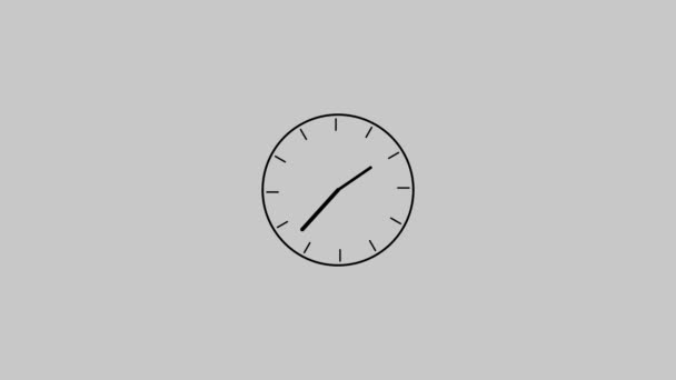 Icono Reloj Minimalista Sobre Fondo Gris Animado Que Representa Concepto — Vídeos de Stock