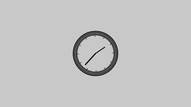 Minimalistisches Uhr Symbol Auf Grauem Hintergrund Das Das Konzept Des — Stockvideo