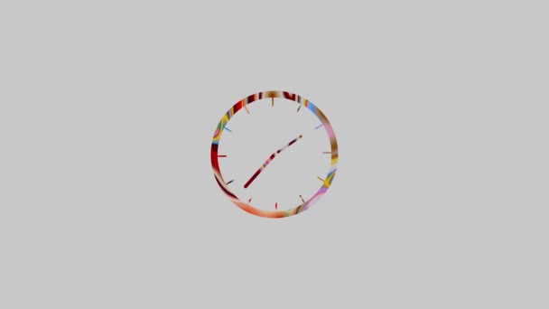 Minimalistyczna Ikona Zegara Szarym Tle Animowana Przedstawiająca Koncepcję Zarządzania Czasem — Wideo stockowe