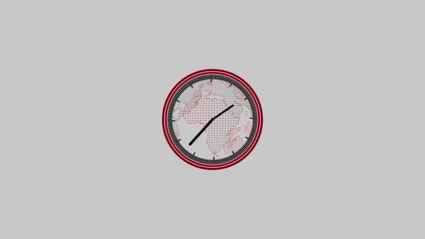 灰色背景上描绘时间管理或准时性概念的最小化时钟图标 — 图库视频影像