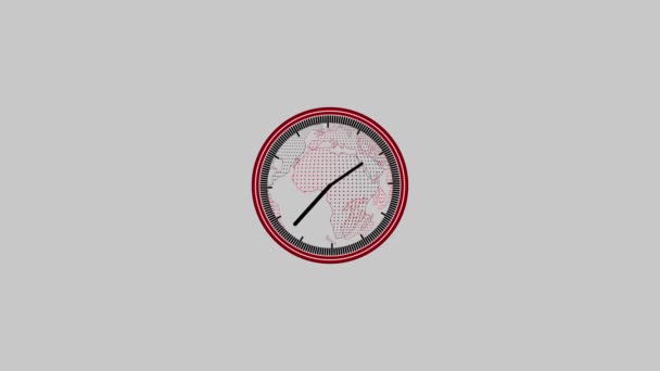 Minimalistyczna Ikona Zegara Szarym Tle Animowana Przedstawiająca Koncepcję Zarządzania Czasem — Wideo stockowe