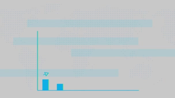 Grafico Barre Blu Semplice Animato Sfondo Grigio Che Mostra Una — Video Stock