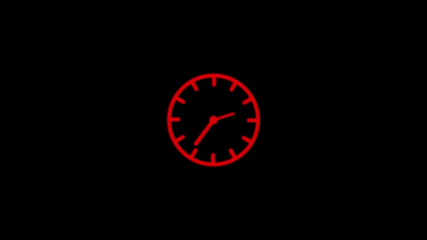 Relógio Relógio Horas Vídeo Animação Fundo Preto Mz_1166 — Vídeo de Stock