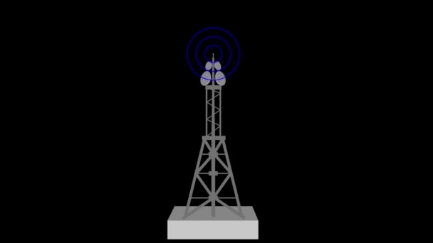 Wieża Komunikacyjna Produkują Fale Radiowe Szkodliwe Radio Człowieka Fala Radiowa — Wideo stockowe