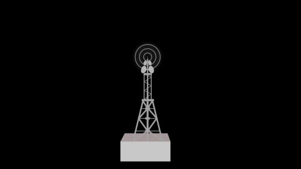 Wieża Komunikacyjna Produkuje Częstotliwość Radiową Fal Radiowych Dla Ludzkich Fal — Wideo stockowe