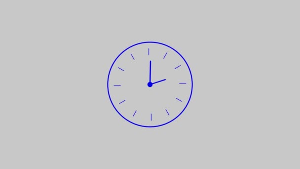 Στρογγυλό Μαύρο Κύκλο Βίντεο Κινουμένων Σχεδίων Ρολόι Λευκό Φόντο Mz_1199 — Αρχείο Βίντεο