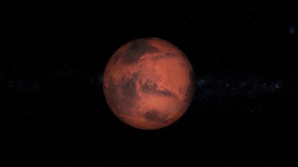 Marte Com Espaço Texto Nas Marés Realistas Direita Estrelas Mars — Vídeo de Stock