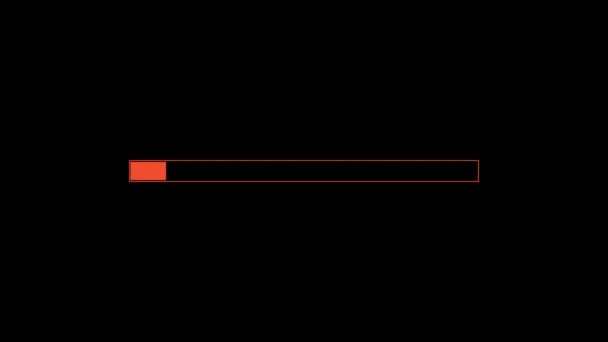 Панель Прогресу Анімацією Смужки Завантаження Або Звантаження Даних Чорному Тлі — стокове відео