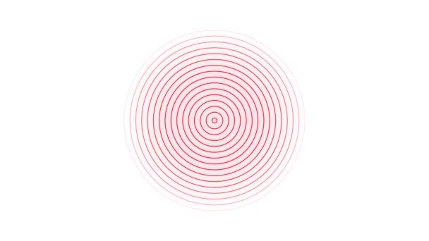 圆形辐射脉冲 当它在白色背景上移动波动画时消散 M_42 — 图库视频影像