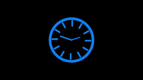 Clock Hour Clock Video Clock Animation Black Background M_47 — Stock Video