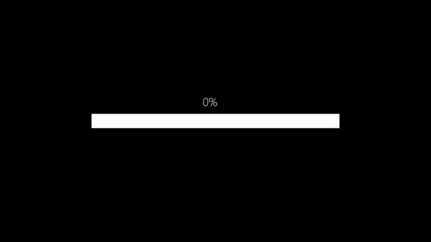Weißes Licht Beladungsbalken Animation Glühende Wartebalken Animiert Auf Schwarzem Hintergrund — Stockvideo