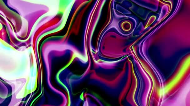 Astratto Movimento Spirale Incandescente Liquido Animato Sfondo Astratto Strisce Blu — Video Stock