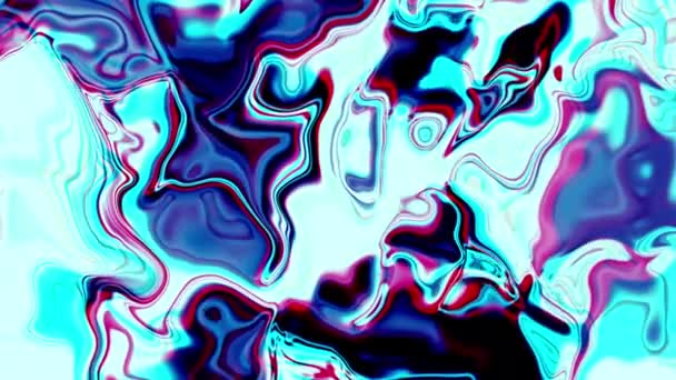 Abstrait Spirale Mouvement Lumineux Liquide Animé Fond Abstrait Bandes Bleues — Video
