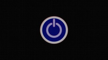 Siyah arka planda mavi renkte parlayan güç simgesi. Enerji başlangıcını ve teknolojisini sembolize ediyor.