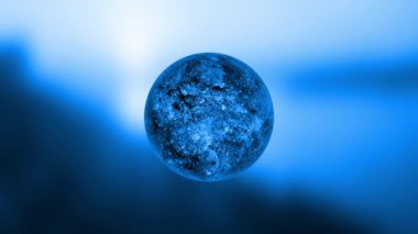 Bilim kurgu gizemli kırmızı dev uzaylı gezegen uzay sahnesi gezegen animasyonu. m_409