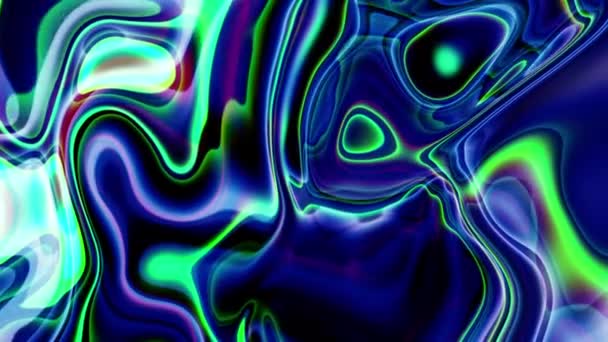Streszczenie Ruchu Spiralnego Świecące Ciekłe Animowane Tło Abstrakcyjne Niebieskie Paski — Wideo stockowe