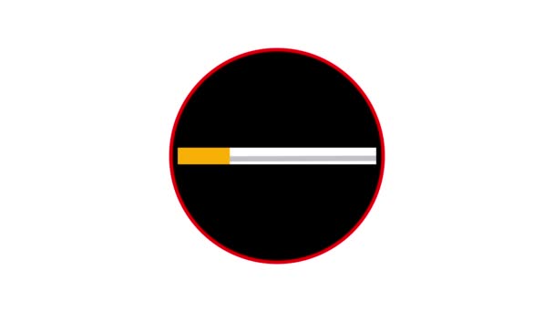 Rökfritt Tecken Isolerat Chroma Key Cigarette Inte Tillåtet Symbol Animation — Stockvideo